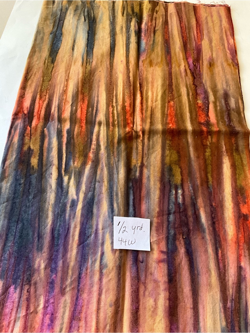 Quilting Sewing Crafts Fabric Lot Tie Dye Blue Green Purple Yellow Cotton - Picture 5 of 6